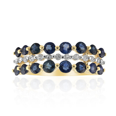 Anello in oro con Zaffiro Kanchanaburi