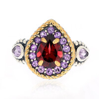 Anello in argento con Granato Mozambico