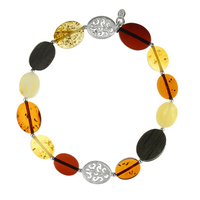 Bracciale in argento con Ambra Baltica (dagen)