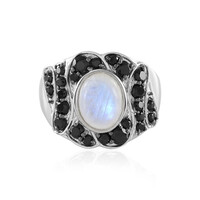 Anello in argento con Pietra di Luna Arcobaleno