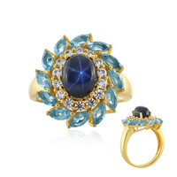 Anello in argento con Zaffiro Stellato Blu