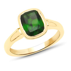 Anello in oro con Diopside Russo