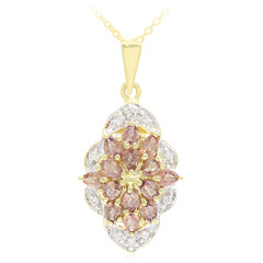 Collana in oro con Zaffiro Padparadscha (non riscaldato) (AMAYANI)