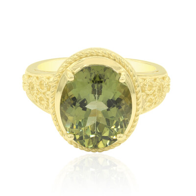 Anello in oro con Apatite Fort Dauphin (Tenner Diniz)