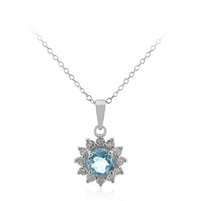 Collana in argento con Topazio Blu Cielo
