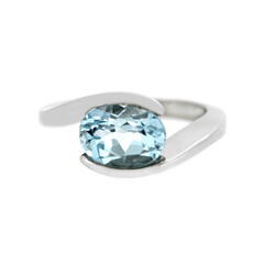 Anello in argento con Topazio Blu Cielo