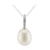 Collana in argento con Perla d'Acqua Dolce Bianca
