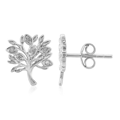 Orecchini in argento con Diamante I3 (I)