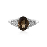 Anello in argento con Quarzo Fumè