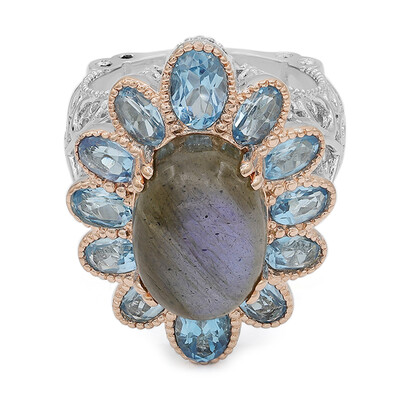 Anello placcato in oro con Labradorite (Dallas Prince Designs)