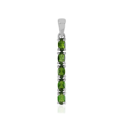 Ciondolo in argento con Diopside Russo