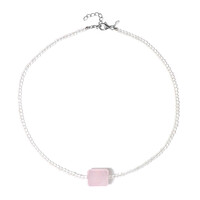 Collana in argento con Quarzo Rosa