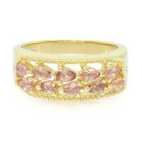 Anello da uomo in oro con Zaffiro Padparadscha (non riscaldato)