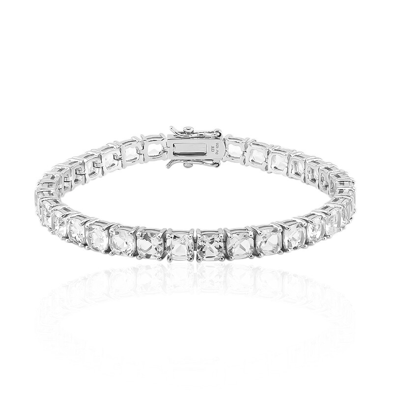 Bracciale Ad Ancora Donna Argento 925 Dorato Con Topazio Bianco - Glanzstücke München