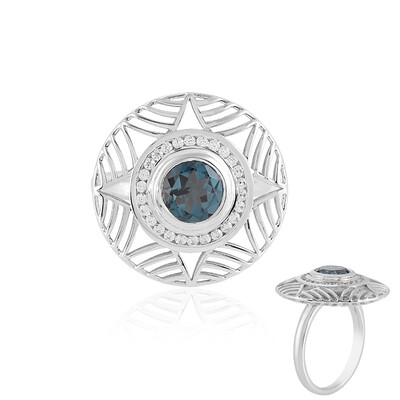 Anello in oro con Topazio Blu Londra (Ornaments by de Melo)