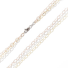 Catenina forzatina in argento con triplo filo - 50 cm - 6,42 g