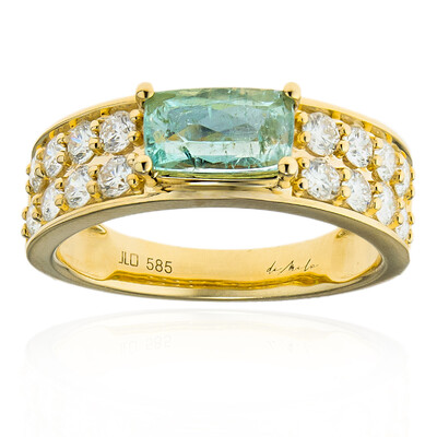 Anello in oro con Tormalina Blu Caraibico (de Melo)
