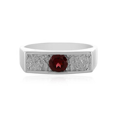 Anello da uomo in argento con Rodolite
