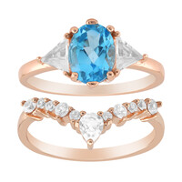 Anello in argento con Topazio Blu Svizzero