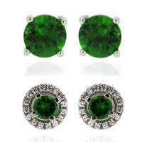 Orecchini in argento con Diopside Russo