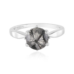 Anello in argento con Quarzo Rutilato Nero