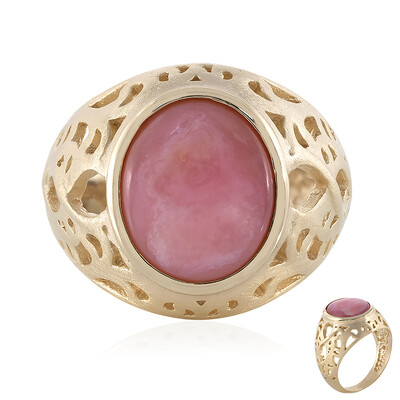 Anello placcato in oro con Opale Rosa
