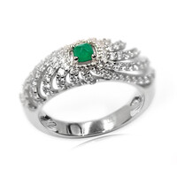 Anello in argento con Smeraldo Colombiano