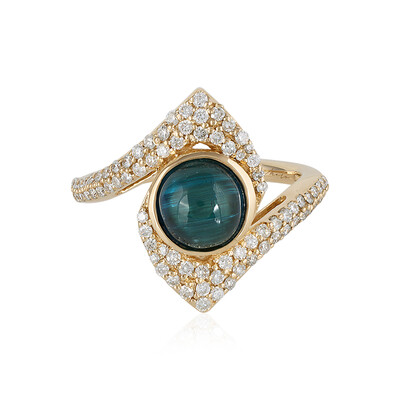 Anello in oro con Indicolite Occhio di Gatto (de Melo)