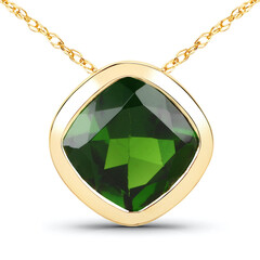 Collana in oro con Diopside Russo