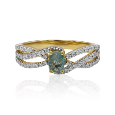 Anello in oro con Grandidierite (AMAYANI)