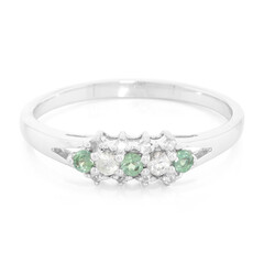 Anello in argento con Alessandrite Brasiliana e Zaffiro Bianco
