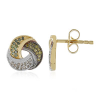 Orecchini in argento con Diamante Verde I3