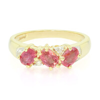 Anello in oro con Zaffiro Padparadscha (non riscaldato)