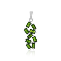 Ciondolo in argento con Diopside Russo