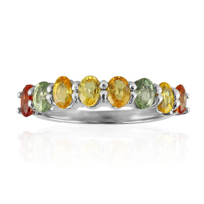 Anello in argento con Zaffiro Fancy