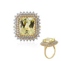 Anello in oro con Kunzite Canarino