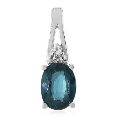 Ciondolo in argento con Cianite Blu Foglia di Tè