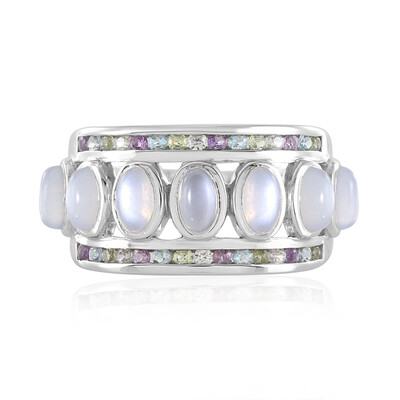 Anello in argento con Pietra di Luna Bianca (KM by Juwelo)