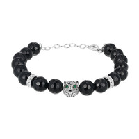 Bracciale in argento con Agata Nera (Adela Silber)