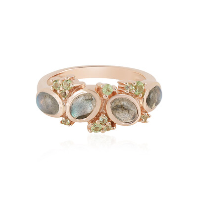 Anello in argento con Labradorite Verde Maniry (KM by Juwelo)