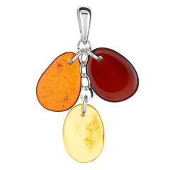 Ciondolo in argento con Ambra Baltica Cognac