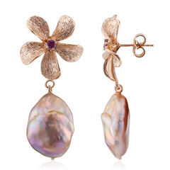 Orecchini in argento con Perla d'Acqua Dolce Rosa (TPC)