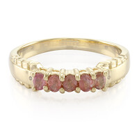 Anello da uomo in oro con Zaffiro Padparadscha (non riscaldato)