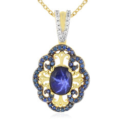 Collana in argento con Zaffiro Stellato Blu
