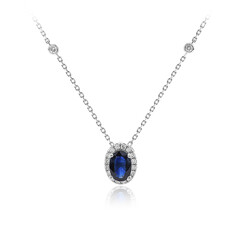 Collana in oro con Zaffiro Ceylon
