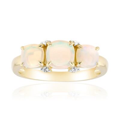 Anello in oro con Opale Bianco Brasiliano