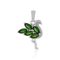 Ciondolo in argento con Diopside Russo