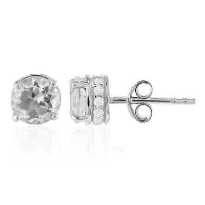 Orecchini in argento con Topazio Bianco