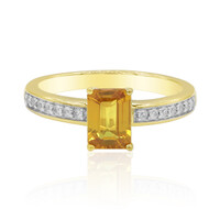 Anello in oro con Zaffiro Arancione Ban Ka Cha