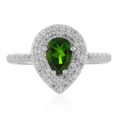 Anello in argento con Diopside Russo